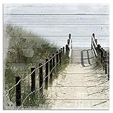 Maße: 50x50 cm Cuadros Lifestyle Wandbild aus Holz  Holzbild  Shabby-Look  Landhaus  Strand  Vintage  Geschenk, Größe:50x50 cm