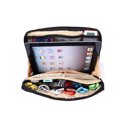 BUBM Tragbare Faltbare Universale Tragetasche für Elektronisches Digitales Zubehör Reiseorganisator für Ipad und Kabel (Lila) - 4