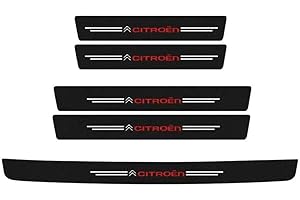 WACDXST 5 Stück Auto Einstiegsleisten Schutzfolie, für Citroen C2 C3 C4 C5 C6 C3-XR C4X C5X C5 Aircross Lackschutz Kohlefaser Aufkleber Kantenschutz Styling Tuning Zubehör