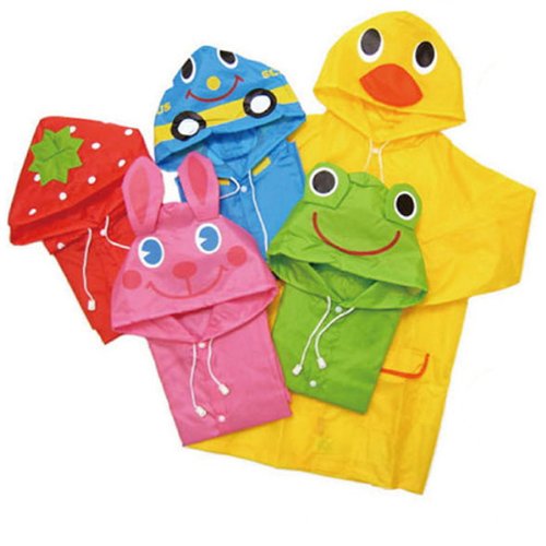HuntGold Süß Kinder Jungen Mädchen Regen Mantel Outwear mit Kapuze wasserdichte Regenjacke Cartoon (rot) - 5