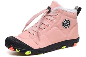 TWINICE Barfußschuhe Unisex Kinder Winterstiefel 2023 Outdoor Winter Warm rutschfest Wasserdicht Gefüttert Wanderstiefel Leicht Winterschuhe Traillaufschuhe Jungen Mädchen Trekking 30-39