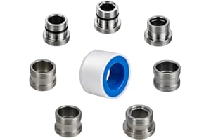 XNTONG Kit di 7 adattatori per rubinetto, adattatore per lavello, filettatura maschio M16, M16.5, M18.5, M20, M22, M24, M28 a M22 maschio, connettore per rubinetto con rondella e nastro PTFE