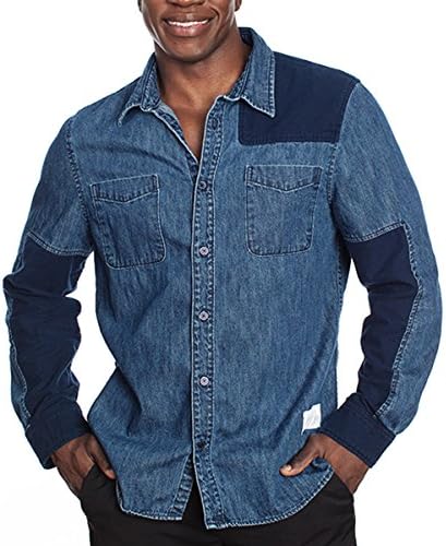 Father Figure Paternity Clothing Booker Denim Dress Shirt - As Seen On Shark Tank -  Blue - 