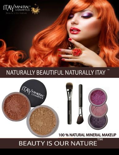 ITAY Mineral Luxury Kit Light SPF15 Foundation MF3+ Blush Mb6 + 3 Eye Shimmers + Moisturizer + 2 Cala Brushes