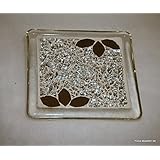 Handgemachter Kerzenhalter silber schwarz 14 x 14 cm