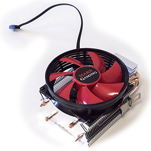 Mars Gaming MCPU117- Disipador gaming para ordenador  ventilador 90mm  tecnolog  a PWM  soporte AM4  TDP de hasta 120W  perfil ultradelgado  color rojo y negro