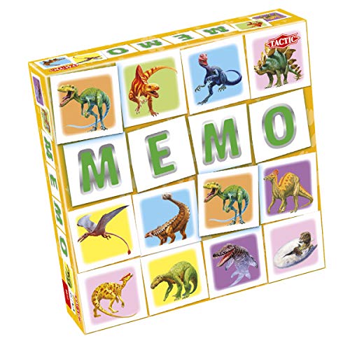 Tactic 55802 Match MEMO Board Family Easy to Play Childrens Well Made Pairs Dinosaur Fun | Memory Game for Kids Ages 3+, Multi