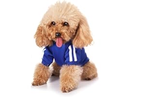 YUNJIAOON Navy Blue Dog & Cat Apparel - Fleece Sweatshirt Hoodie Jumpsuit for Small to Large Pets - Winter Clothes