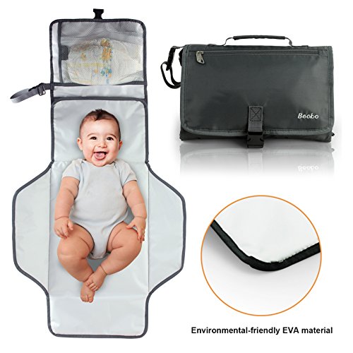 Becko Multi-functional Diaper Bag / Travel Padded Backpack / Adjustable Shoulder Bag / Tote Handbag with Changing Pad (Gray)