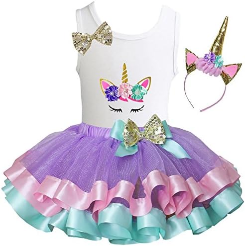 Kirei Sui Girls Lavender Pastel Satin Tutu Birthday Unicorn S Unicorn