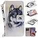 Samsung Galaxy S6 / G9200 5,1 Zoll Hülle Case, Cozy Hut Bookstyle Handy hülle Premium PU-Leder Tasche Flip Case Brieftasche Etui Schutz Hülle für Samsung Galaxy S6 / G9200 5,1 Zoll Ledertasche Tasche Handyhülle Schutzhülle Cover Etui Handycase Wallet Taljereep Folio Schutzhülle Kunstlederhülle Handy tasche Flip case mit Standfunktion und Kredit Kartenfächer - Wolf