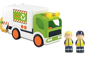 HappyLand Lights and Sounds Bin Lorry For Children From 2 Years Early Learning Centre ELC Recycling Bin Bin Lorry Toy Rubbish Truck People Garbage Playset Gift
