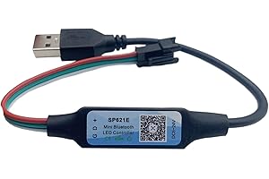 TOPXCDZ Mini musik bluetooth controller USB 5V-24V sp621e ws2812b controller ws2812 ws2811 piexls adressierbar led streifen licht ios android (Bluetooth USB Controller, 1PCS)