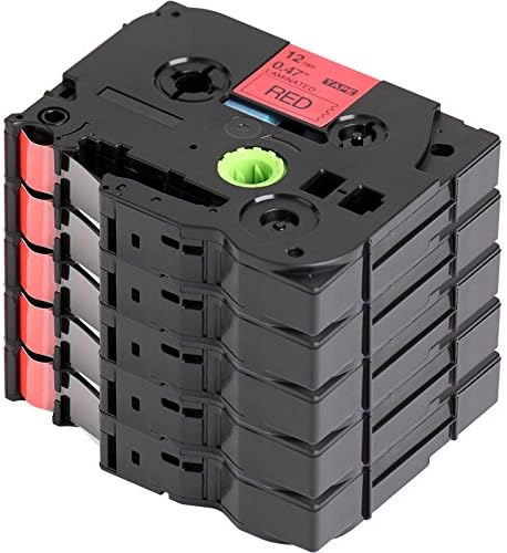 5x Labelling Tape compatible to Brother TZe-431 / TZ-431 | 5x black on red / 12mm x 8m | suitable for Brother P-Touch 1000W 1010 1090 1830VP 2030VP 2100VP 2430PC 2470 2730VP 7100 VP7600VP H100R H300 D200VP and other P-Touch LabelWriter