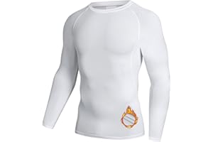 NuCamper T Shirt Homme Thermique Manches Lounges sous Vetement Haut Thermique Hommes Maillot de Compression Base Layer Manches Longues Respirant T-Shirt pour Ski Running Cyclisme Sports Vêtement Chaud