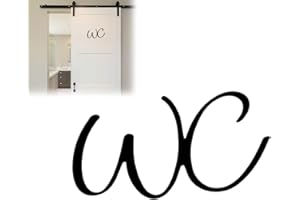 Thapncow Black WC Letreros para puertas|Pegatina autoadhesiva personalizada baño|Letreros para puerta|23 x 12,5 cm|para puertas y paredes de baños, decoración de puertas de bañosdormitoriolavaderobaño