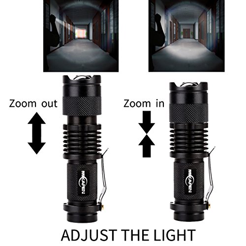 5 Stück Mini Cree Q5 Led Taschenlampe Torch 300 Lumen 3 Modi (Licht – Low-Light – Strobe) einstellbarer Fokus zoombare Led - 6