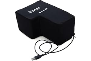 SEIYOGDS Gros Bouton Entrée, Touche Entrée avec Coussin de Bureau Clavier USB Gadget pour Anti-Stress, Grand Coussin USB en Forme de Touche d’entrée Coussin, Incassable Entree cle Oreiller de Bureau Oreiller