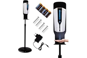 ‎SUSANI SUSANI Desinfektionsspender/Seifenspender [1200ml] – Desinfektionsspender Sensor inkl. höhenverstellbarem Bodenständer [60-110cm] – automatische Bedienung (Weiß)