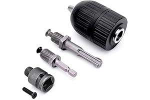 XIIW Mandrino a sgancio rapido 2-13 mm 1/2" x 20UNF con 1/4 HEX, 3/8" SDS Plus, adattatore avvitatore a percussione, mandrino rapido, mandrino per avvitatore a percussione