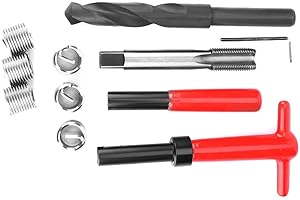 JECTSE Kit de reparación de roscas de 11 piezas, M16x1.5 longitud 1.5D Acero inoxidable Taladro retorcido Llave de rosca Herramienta de inserción roscada, Conversión de unidades métricas-imperiales Kit de re
