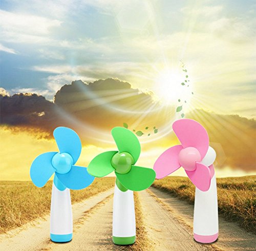 Leisial Handventilator, Miniventilator, Mini USB Fan, Lüfter ventilator für heiße Sommeraußen Reisen,Grün - 4