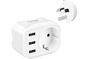 FDTEK Adattatore Presa da Viaggio, Adattatore Australia con 3 USB (20W/4A), Europa 2 Pin a AU 3 Pin Tipo I Adattatori Presa Internazionale per Cinese, Australiana, Nuova Zelanda, Argentina