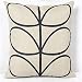 Vanki leaf series Cotton Linen Square Decorative Throw Pillow Case Cushion Cover 18 x 18 inches ,white based black stem pattern