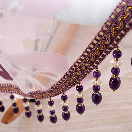 GWELL Translucent Floral Print Curtain with Bead Eyelet Ring Top Curtains/Drapes/Panels for Living Room Bedroom(One Panel) Flower - Image 5