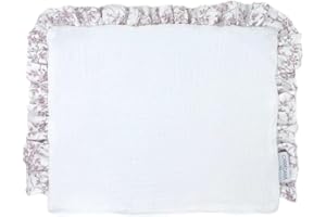 CARREDANA Salvababas de colchón para capazo con Tela de Rizo en la Parte Trasera, Multiusos Tela de Toalla 100% algodón.Protector del colchon (Muselina Ramas Rosas)