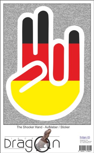 The Shocker Hand - Laptop Notebook Skin Sticker Cover Art Decal - 210x144 mm white Outline with Flag - Deutschland