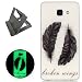 Produktbild Samsung Galaxy A5 (2016)/A510F hülle,[Mit freiem schwarzem Kickstand] Keyye [Kreative Luminous Durable] Silikon hülle,Aquarell Drucken Muster [Anti Staub]SchlankWeich gel TPU Schrubben Transparent Schutzhaut fluoreszierend Grüner Effekt Nacht Glühen in der Dunkel Portable Cover für Samsung Galaxy A5 (2016)/A510F-Schwarze Federn