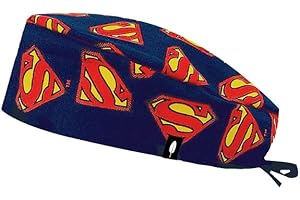 ROBIN HAT - Calot Chirurgien Femme et Homme | Cheveux Courts | Confortable, Ajustable, Respirant | 100% Coton Biodégradable | Soins de Santé, Médecins, Infirmiere, Dentiste | Taille Unique, Superman