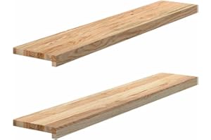 vidaXL Fensterbänke 2 Stk. Unbehandelt 110x20x2 cm Massivholz Eiche, Fensterbrett, Holz Treppenstufe, Holz Fensterbrett, Fensterbank Eichenholz