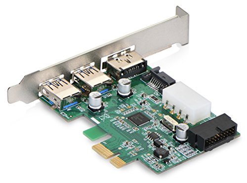 DONZO LT303 PCI Express Karte / PCIe Adapter mit 2 Port USB 3.0 extern + eSATA extern + eSATA Stromversorgung intern + 20 Pin USB 3.0 + 4 Pin Stromversorgung mit NEC UPD720201 Chipsatz - 9