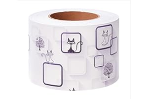 GUEST RUYUNLAI Bordi per Carta da Parati autoadesivi 10cm X 500cm,Rimovibili Bordo per carta da parati per Cucina Bagno, Bordo adesivo Impermeabile gatto quadrato