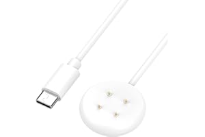 Miimall Bezprzewodowa ładowarka do Google Pixel Watch 2, kabel USB / typ C, kabel do szybkiego ładowania 100 cm, wymienna przenośna ładowarka do zegarka Pixel Watch 2 (typ C-biała)
