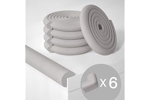 Ommda Protection coin Adhésifs Imperméable Mousse Souple Protection Angle Protege coin Meuble Bebe 4m Protection de bord + 6 Pièces Protections d’angles