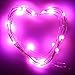 Price comparison product image TAOtTAO 1M 10LED Button Cell Battery Powered Silver Copper Wire Mini Fairy String Lights (Pink)