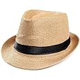 AGAS Summer Season Men's Jute Cowboy Hat Protective from UV Sunlight, Beach Wear Hat