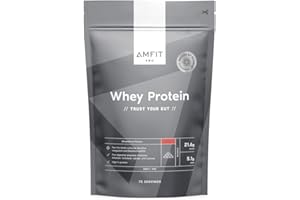 Amazon Brand - Amfit Nutrition Pro Whey Protein w proszku, smak truskawkowy, 2,27 kg