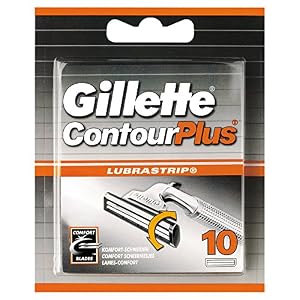 Gillette Contour Plus Razor Blades Men, Pack of 10 Razor Blade Refills with Lubrastrip and Comfort System, Packaging May…