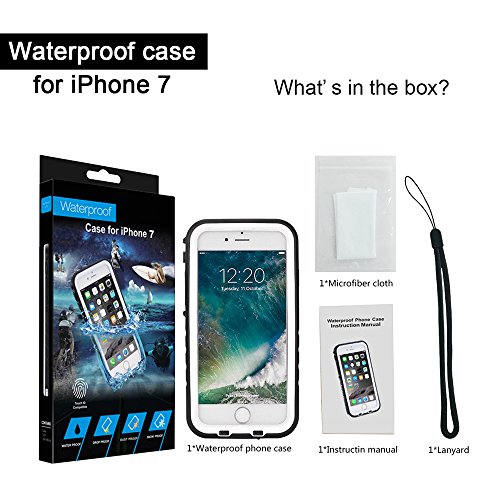 FLOVEME Funda Impermeable para iPhone 7 Plus Certificado IP68 Resistente al Polvo  Lluvia  Nieve y Aceite  Ideal para Esquiar  Nadar  Pescar  Lavar y Cocinar - Blanco