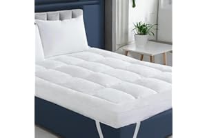 VINGARDIUM LEVIOSA VL 1400gsm Mattress Topper 10cm Extra Thick Quilted Microfiber Ultra Fluffy Soft & Breathable Mattress Topper with Strong Corner Straps for Firm Grip (10cm Thick, 4Ft Small Double - 120 x 190 CM)