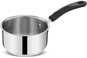 Lagostina Pratica Casseruola in Acciaio 18/10 con Manico Lungo in Silicone, Pentola per Induzione, Gas e Forno fino a 210°, 16 cm