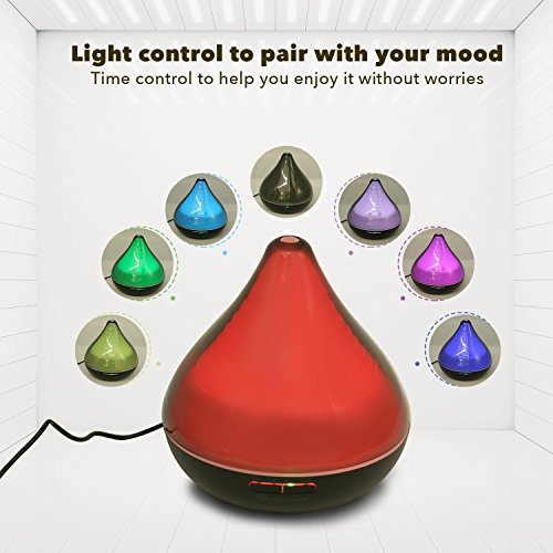 Makimoo MH03 Ätherisches Öl Diffusor 300ml Ultraschall Aroma Diffusor, Zeitsteuerung Lichtsteuerung Schwarz (EU Plug) - 2