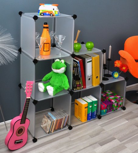 Büro Flur Regal Schrank Steckregal Wandregal Bücherregal in Weiß Transparent - 3