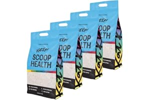 KatKin Scoop Health Litter 4 Bags (4 x 2.7kg/6.7L bag): Health-Monitoring Colour-Changing Cat Litter Made With Odour-Eliminating, Fast-Absorbing, Long-Lasting Silica Crystals