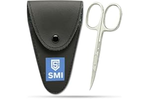 SMI - 9,5 cm Ciseaux à Ongles Professionnels Ciseaux à Manucure en Acier Inoxydable Ciseaux Incurvés Tranchants pour Ongles de Mains les ongles Etui Gratuit Inclus