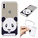 Produktbild iPhone X Hülle, iPhone 10 Hülle, Edaroo TPU Silikon Schutz Handy Hülle Handytasche HandyHülle Etui Schale Klar Clear Transparent mit süßes bunt cartoon Motiv Schutzhülle Case Cover für Apple iPhone X / iPhone 10 (5,8 zoll) - Lustig Panda